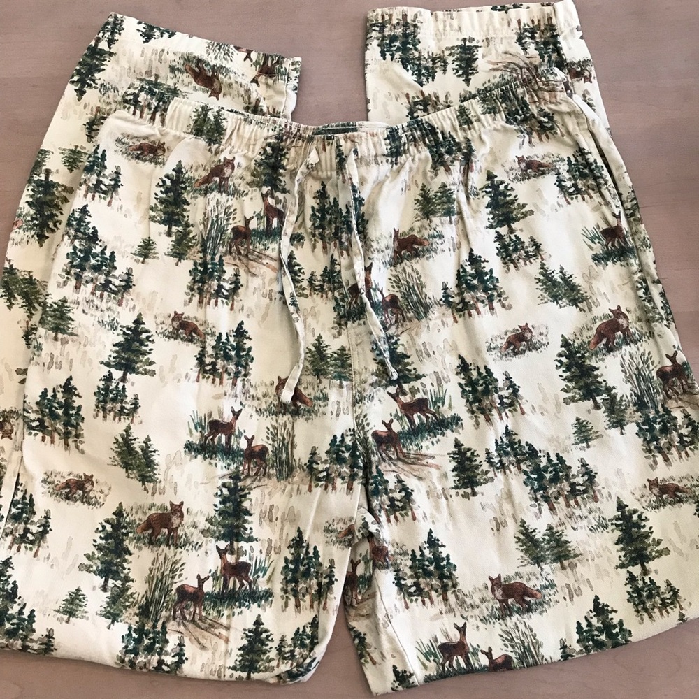 Garnet Hill Nature Print Flannel Pajama Pants